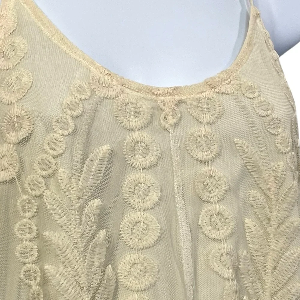 Shabby Chic Cream Embroidered Summer Dress